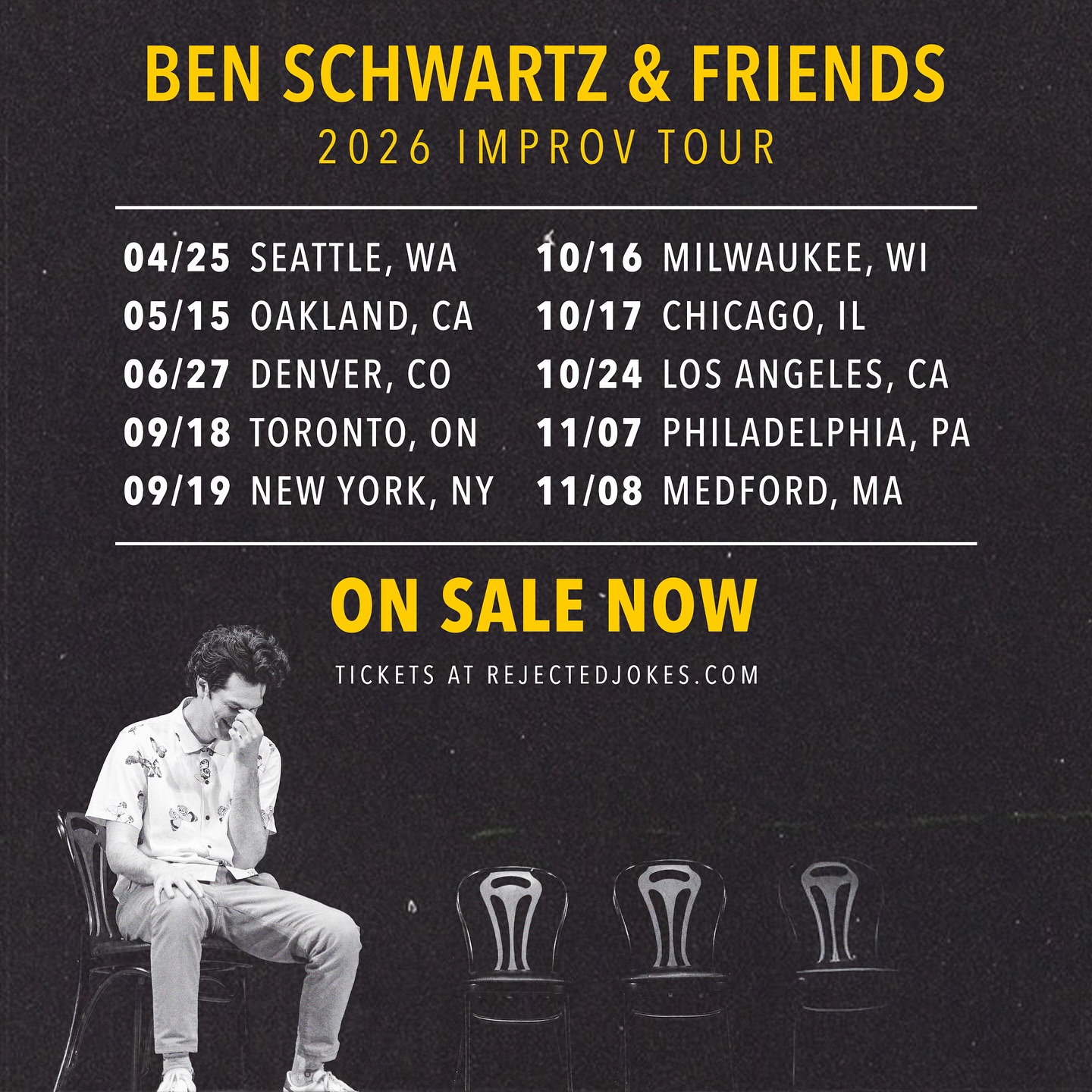Ben Schwartz Ben Schwartz and Friends improv tour Poster 2026